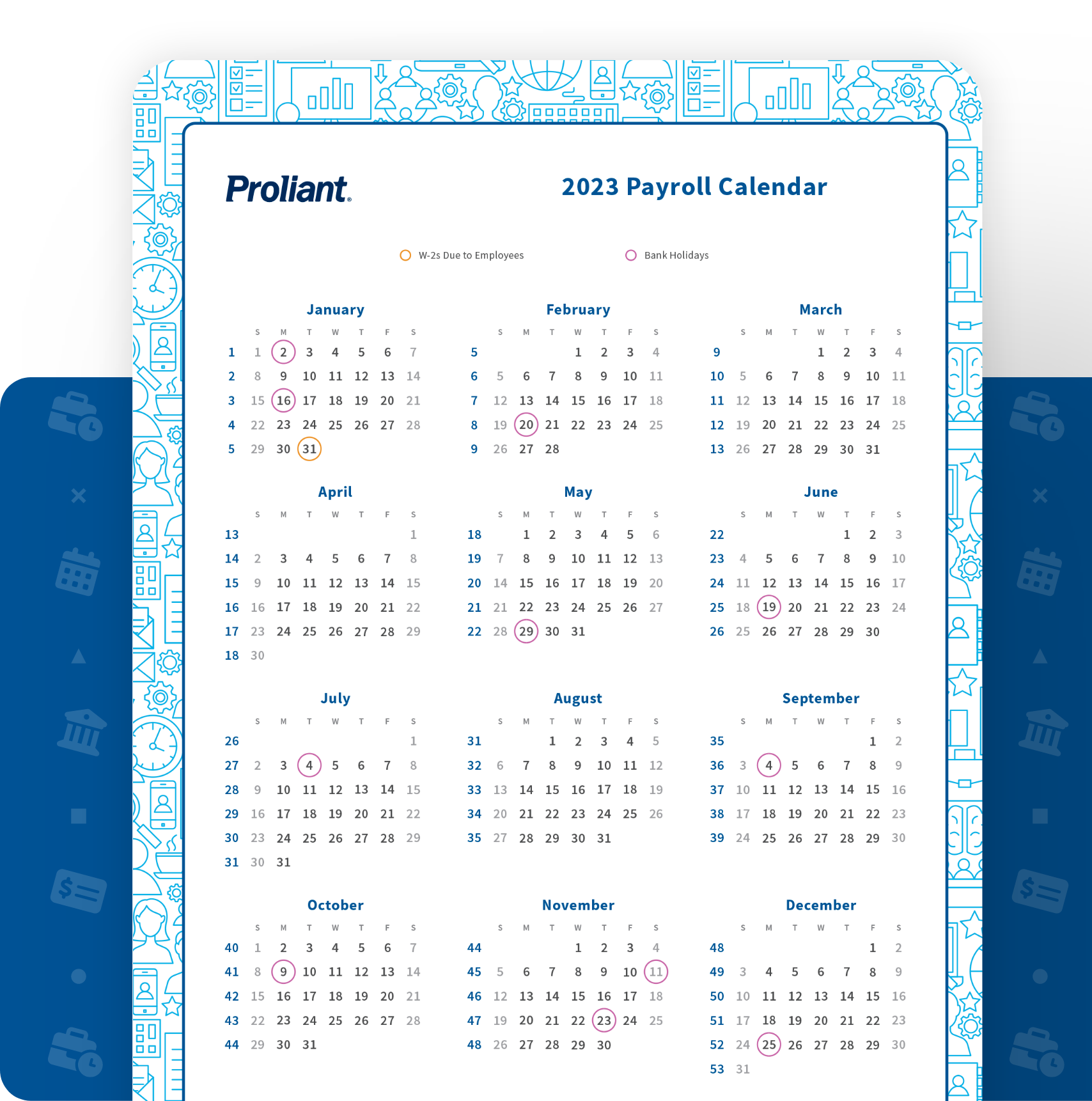 2023 Payroll & Bank Holiday Calendar Proliant